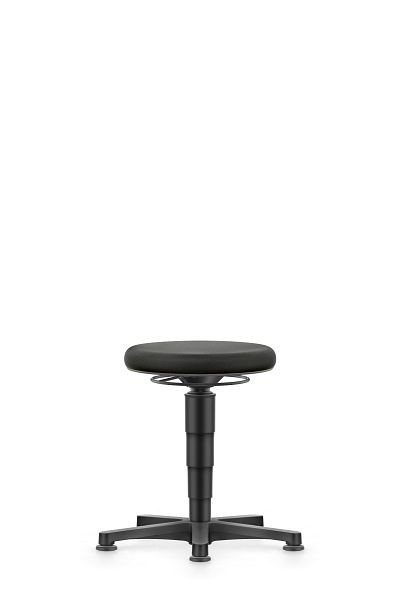 tabouret polyvalent bimos avec patins, tissu noir, hauteur d'assise 450-650 mm, anneau de couleur gris, 9460-6801-3278