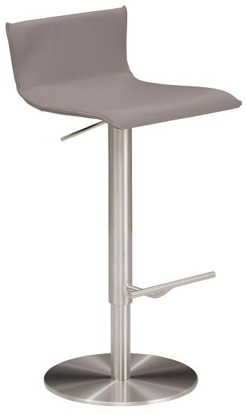 Mayer Sitzmöbel myHENRI, revêtement d'assise en cuir véritable taupe, structure chromée aspect acier inoxydable, 1225_04_81024