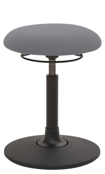Tabouret Mayer Sitzmöbel , assise en plaque ronde, rembourré, avec anneau de déclenchement noir, hauteur d'assise 49 - 69 cm, gris, 1166_GF30_30614