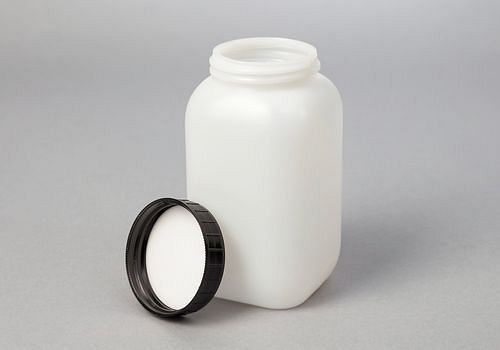 Flacons à col large DENIOS en HDPE, carrés, naturellement transparents, 950 ml, UE : 12 pièces, 257-559