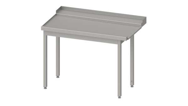 Table d'évacuation Stalgast "Pro", guide panier avec pente, 1600x750x880mm, montage côté gauche, avec dosseret, soudé, VAL16710LA
