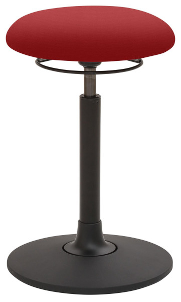 Mayer Sitzmöbel , siège en plaque ronde, rembourré, avec anneau de déclenchement noir, hauteur d'assise 58 - 83 cm, rouge, 1166_30311