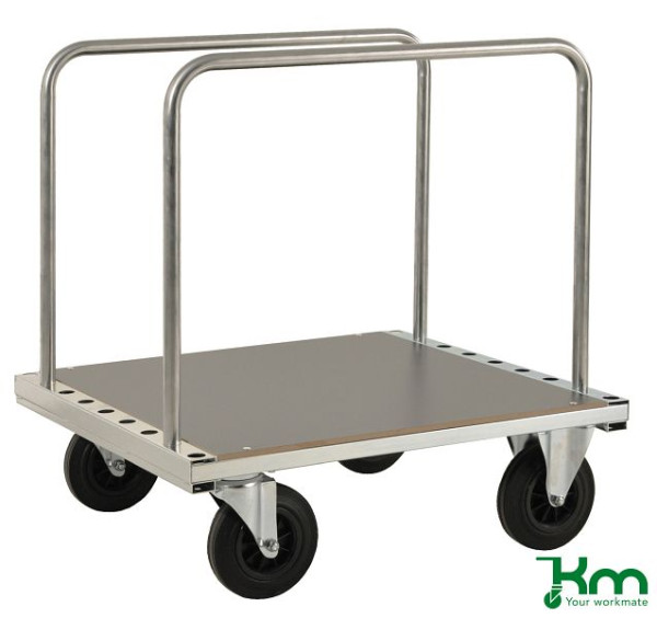Chariot à assiettes Kongamek, 2 roulettes fixes et 2 roulettes pivotantes en caoutchouc plein avec freins, espace pour jusqu'à 9 cintres, KM539B