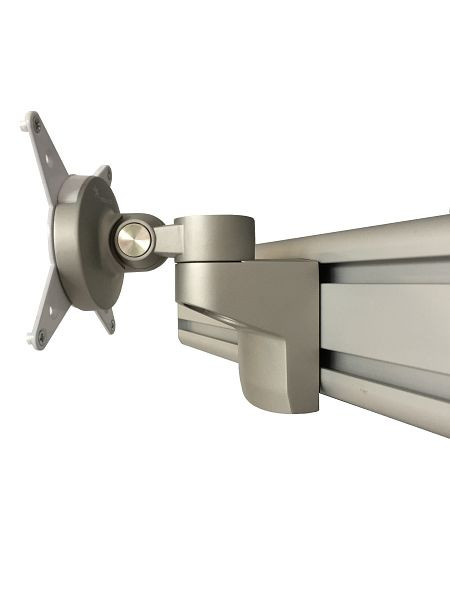 Support d'écran Hammerbacher ORGA, argent, rotatif à 360°, inclinable, orientable, VORGPD/S