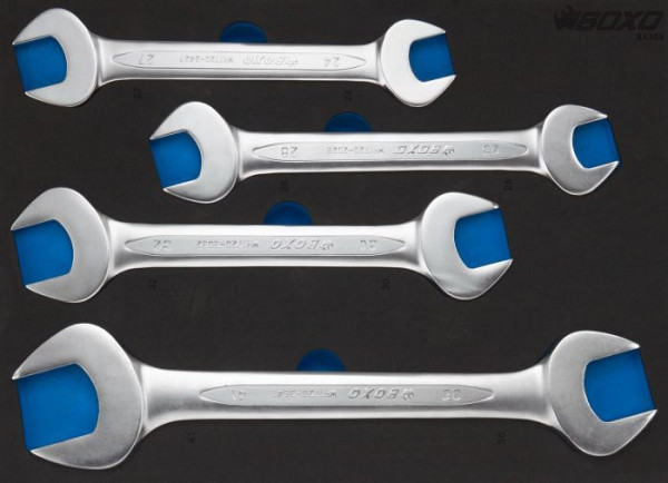 Jeu de clés à fourche double Boxo, 4 pièces, UE : 10 pièces, BX369