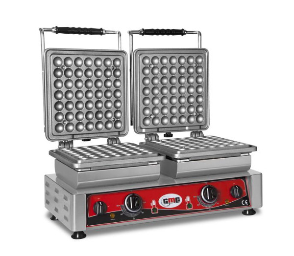 Gaufrier GMG Lokmia-S, 2x (Ø49 x 3 cm x 1,4 cm/2,8 cm), plaque de cuisson interchangeable très facile à monter, 50° à 300°C, facile à nettoyer, WE-27S