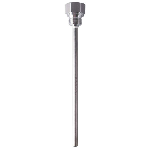 Douille de protection JUMO à visser, longueur de montage 200 mm, acier inoxydable, diamètre intérieur : 6,5 mm, 60694012