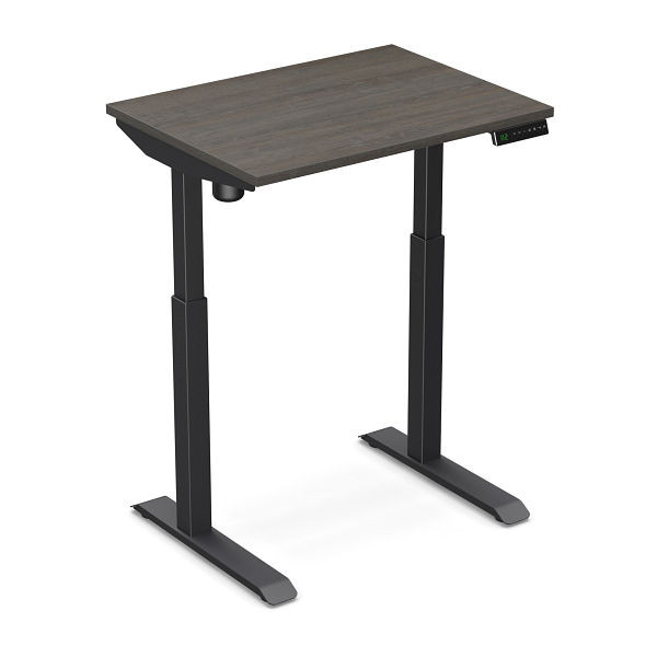 Bureau assis-debout Worktrainer StudyDesk (noir / chêne brun 80 x 60 cm), StD-xs-blk-bo