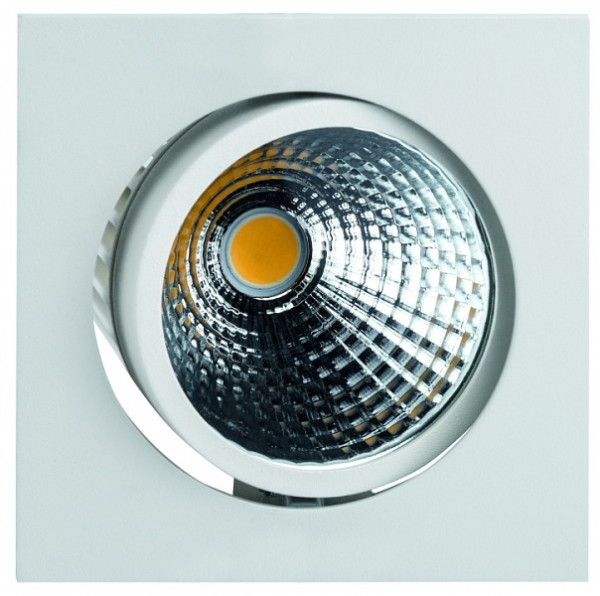 rutec Projekt GLIN COB LED - spot encastrable orientable, carré, 500mA, 20W, IP40, 3000K, CRI80 - blanc, PEH811WWOK