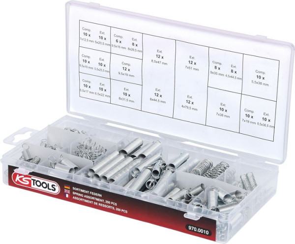 Gamme de ressorts KS Tools, 200 pièces, 970.0010