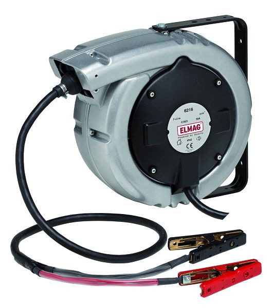 ELMAG Enrouleur de câble automatique pour chargement de batterie ZECA, 6216, 7+2 mètres, 2x9mm², IP42, 44271