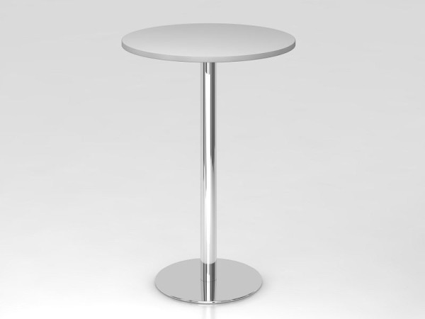 Table de bar Hammerbacher 80cm ronde gris/chrome, structure chromée, VSTH08/5/C