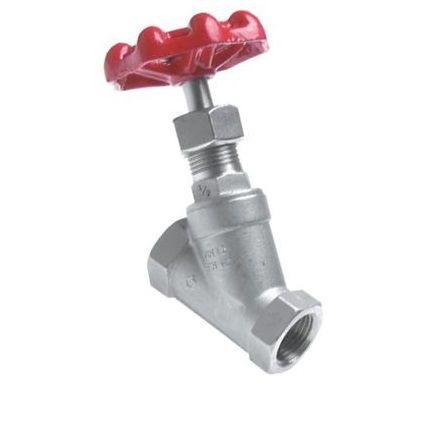 Vanne d'arrêt Hamma à siège incliné, 2 voies, G 3/4", PN 40, acier inoxydable, 72030503