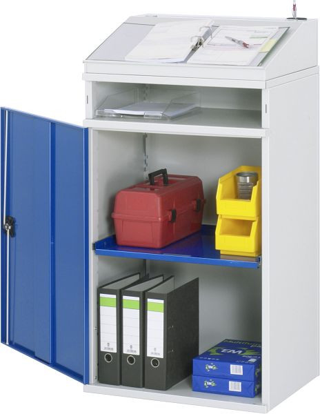 Bureau debout avec armoire latérale RAU, compartiment de rangement, 650x1110/1220x520 mm, 07-650-M01.11