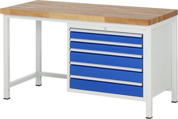 Etabli RAU série 8000 - modèle 8271, L1500 x P700 x H840-1040 mm, base système L1495 x P650 x H800-1000 mm, 03-8271A1-157B4H.11