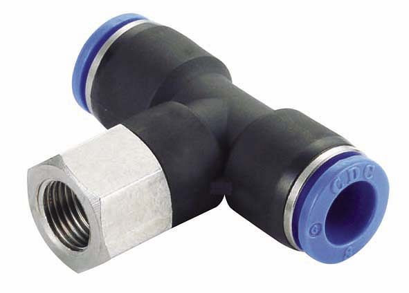 temporisateur B-TAd-6-M5-KU, raccord vissé en T sans pression réglable avec filetage cylindrique, tuyau Ø : 6 mm, filetage : M5, UE : 10 pièces, 03180452