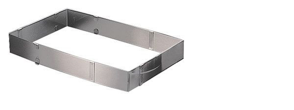 Plat de cuisson APS, 19 x 28 - 34 x 54 cm, hauteur : 5 cm, en acier inoxydable flexible, réglable en continu, 00042