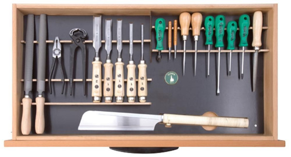 Jeu d'outils Ulmia 313, avec support, pour meuble bas, sans meuble bas, version 2018, 196.374