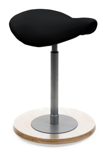 Tabouret pendulaire Mayer Sitzmöbel avec assise en forme de selle ergonomique, noir brillant, couleur structure/pieds : hêtre, 1167_N_30572