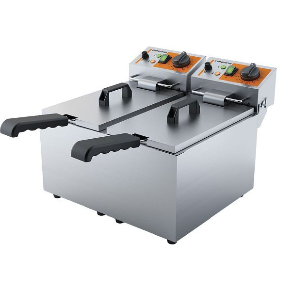 Friteuse double Caterina, 2x 5 litres, 415x430x315 mm (LxPxH), 2x 2 kW 230 V, CA2202050
