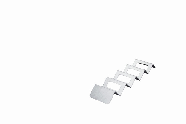 Présentoir à snacks Schneider avec trou, acier inoxydable, forme de vague 370 x 85 mm, 154065