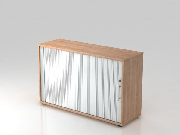 Armoire à volets roulants Hammerbacher horizontale, poignée de garde-corps 2OH 120 cm noyer/argent, 120x40x74,8 cm (LxPxH), V1732S/N/S/RE