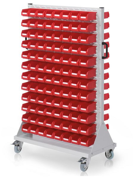Chariot Bedrunka+Hirth taille 4, 192 bacs de rangement, dimensions en mm (LxPxH) : 1000 x 500 x 1580, 04.02.3513