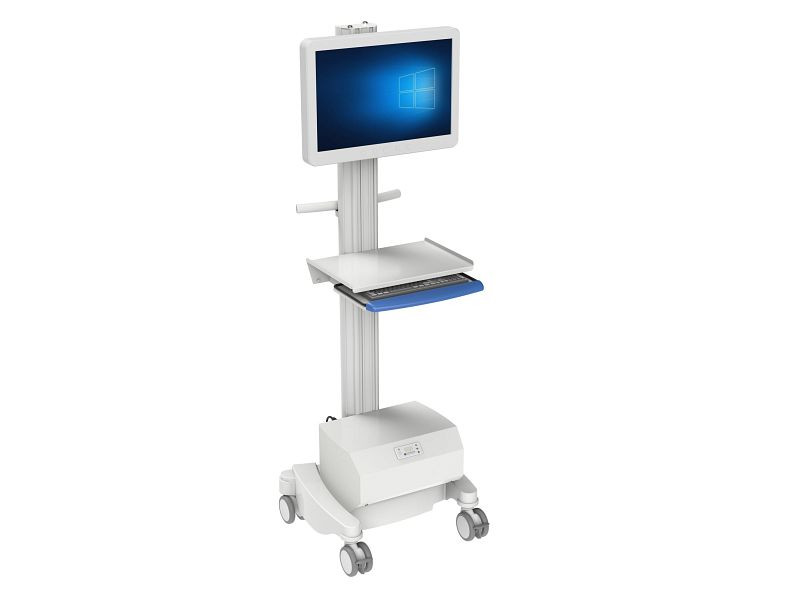Chariot de rondes SIC-Design IT avec alimentation et hauteur de l'appareil réglable, 600 x 530 x 1680 mm, PS-5315-1500