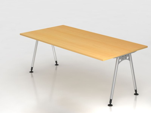 Bureau Hammerbacher pied A 200x100cm hêtre, forme rectangulaire, VAS2E/6/S