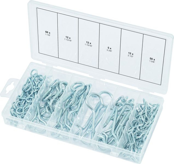 KS Tools assortiment de vis à crochet et à œil, 151 pièces, 970.0380