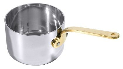 Casserole Contacto, profonde 6,5 cm en acier inoxydable avec poignée en laiton, 3391/070