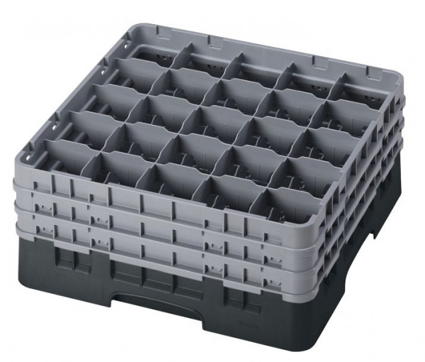 Panier de lavage Cambro 25 compartiments Camrack® 19,6 cm noir, paquet de 3, 25S738110