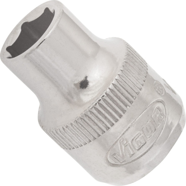 Insert de clé à douille VIGOR, carré creux 10 mm (3/8"), profil à six pans extérieurs, 8 mm, longueur : 28 mm, pour commande manuelle, V2276N