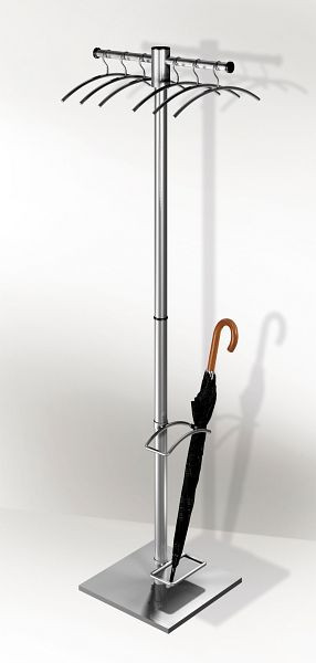 Porte-manteau Kerkmann G 12-E, L 510 x P 460 x H 1680 mm, acier inoxydable, 30690681