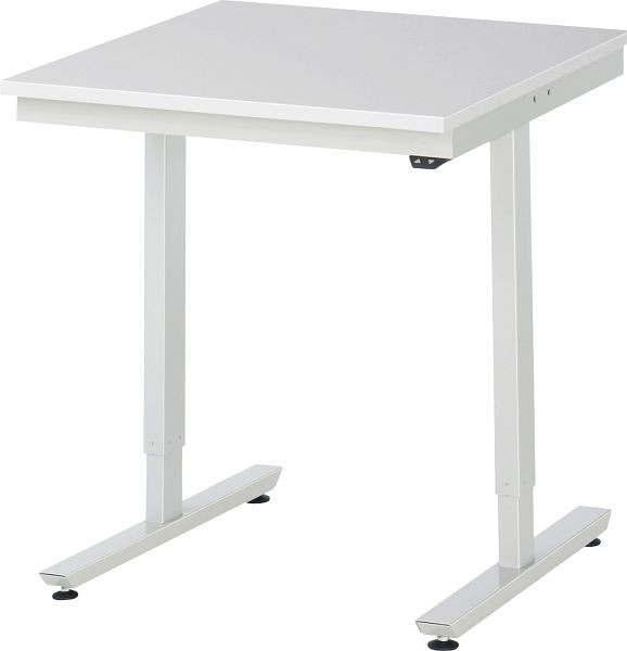 Table de travail RAU série adlatus 150 (réglable en hauteur électriquement), plateau en mélamine EGB, 750x720-1120x800 mm, 08-AT-075-080-ME