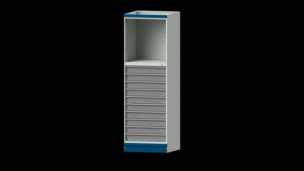 Établis ANKE armoire de base système d'armoire modulaire, modèle 103, 715 x 720 x 2200 mm, boîtier vide ouvert, RAL 7035/5010, 631.006