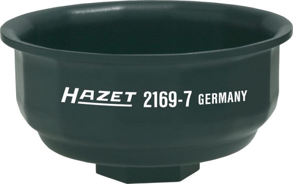 Clé pour filtre à huile Hazet, carré creux 12,5 mm (1/2 pouce), profil externe 14 pans, 77 mm, 2169-7
