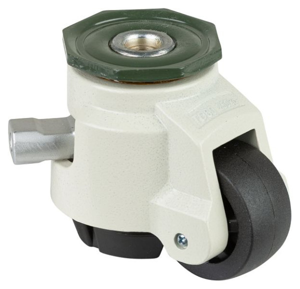 Rouleau de levage à rouleaux BS, roue PA, palier lisse, trou arrière, avec réglage à cliquet, capacité de charge par rouleau 250 kg, avec 4 rouleaux max.