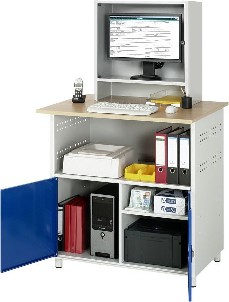 Table d'ordinateur RAU, stationnaire, boîtier de moniteur, 1100x1100x800 mm, 07-1023M3S.11