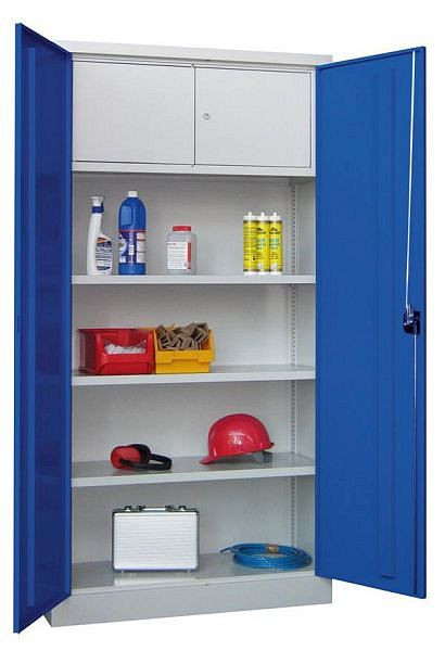 Armoire à double porte Pavoy 1950/600/1000, poignée rotative, compartiment pour objets de valeur, sols revêtus de poudre, 31316-100-601-910905