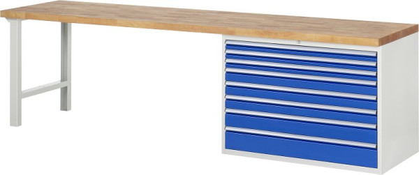 Etabli RAU série 7000 - modèle 7719, L3000 x P700 x H890 mm, base système L3000 x P650 x H850 mm, 03-7719A1-307B4M.11