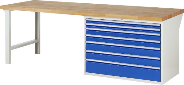 Etabli RAU série 7000 - modèle 7717, L2500 x P900 x H890 mm, base système L2500 x P850 x H850 mm, 03-7717A1-259B4M.11