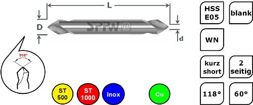 SPPW Duo-Mag HSS-E05 60° WN L : 85 - Ø16,0x4,0, 1246001600