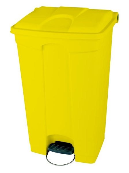 Poubelle à pédale Orgavente monochrome de PP, jaune, HxLxP 820x500x412 mm, 90 litres, SO-1290-YEL