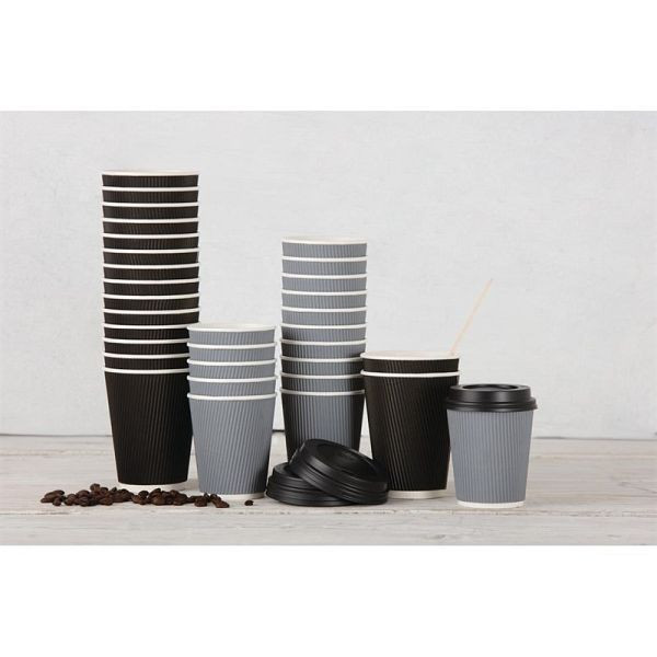 Couvercle Fiesta pour gobelet à boisson chaude 225 ml noir, UE : 1000 pièces, CW716