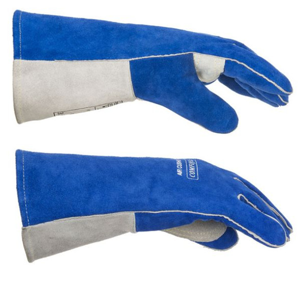 ELMAG Gants de soudage à 5 doigts WELDAS 10-2087 L, MIG/MAG/MMA en croûte de cuir de vachette, longueur : 35 cm, taille 9 (1 paire), 59106