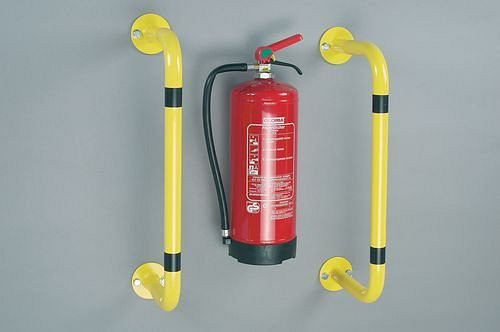 Barre de protection contre les chocs TTS pour montage mural ou au sol 350 x 300 mm, jaune, 157932