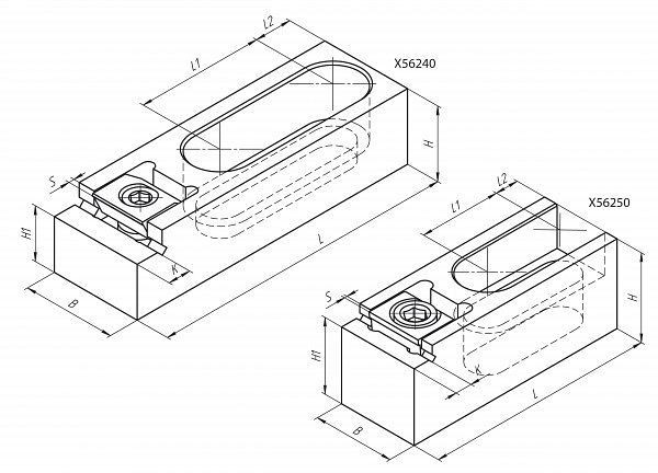 Mitee-Bite Pitbull - Universal - Spannklemmen M 12 - Messerkante für T-Nut 14, 16, 18, X56240