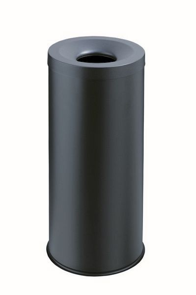 Orgavente GRISU, Poubelle de sécurité en acier revêtu par poudre Couleur noire, H x Ø 600x266 mm, 30L, 770031