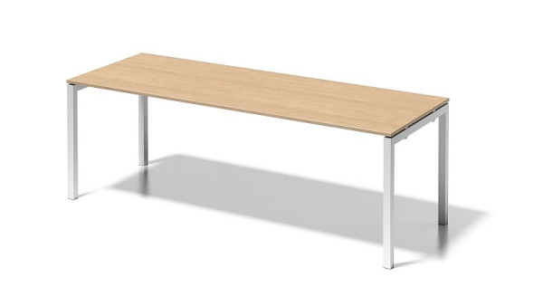 Bureau Bisley Cito, structure en U fixe en hauteur 730 mm, H 19 x L 2200 x P 800 mm, érable/blanc signalisation, DUF2208MP396